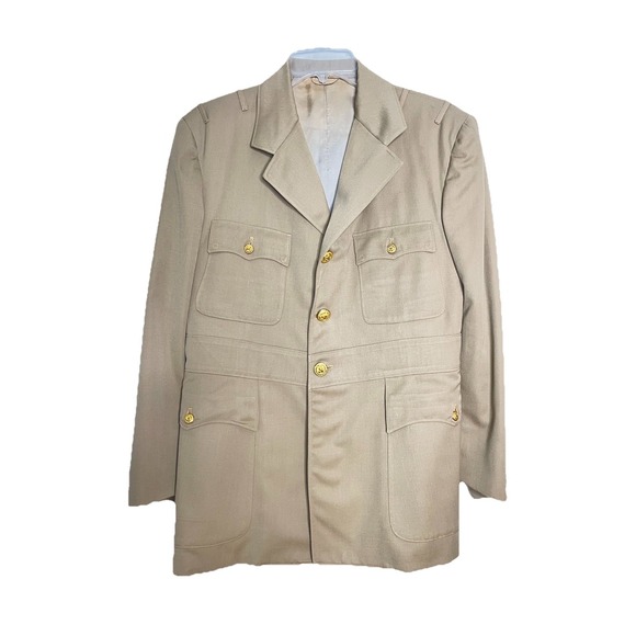 Original WWII US Army Officer Class A Uniform Jacket ‎ Summer Khaki WW II